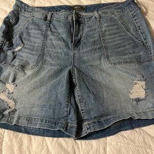 Torrid Womens Plus Size 20 Vintage Stretch‎ Mid Rise Distressed Shorts